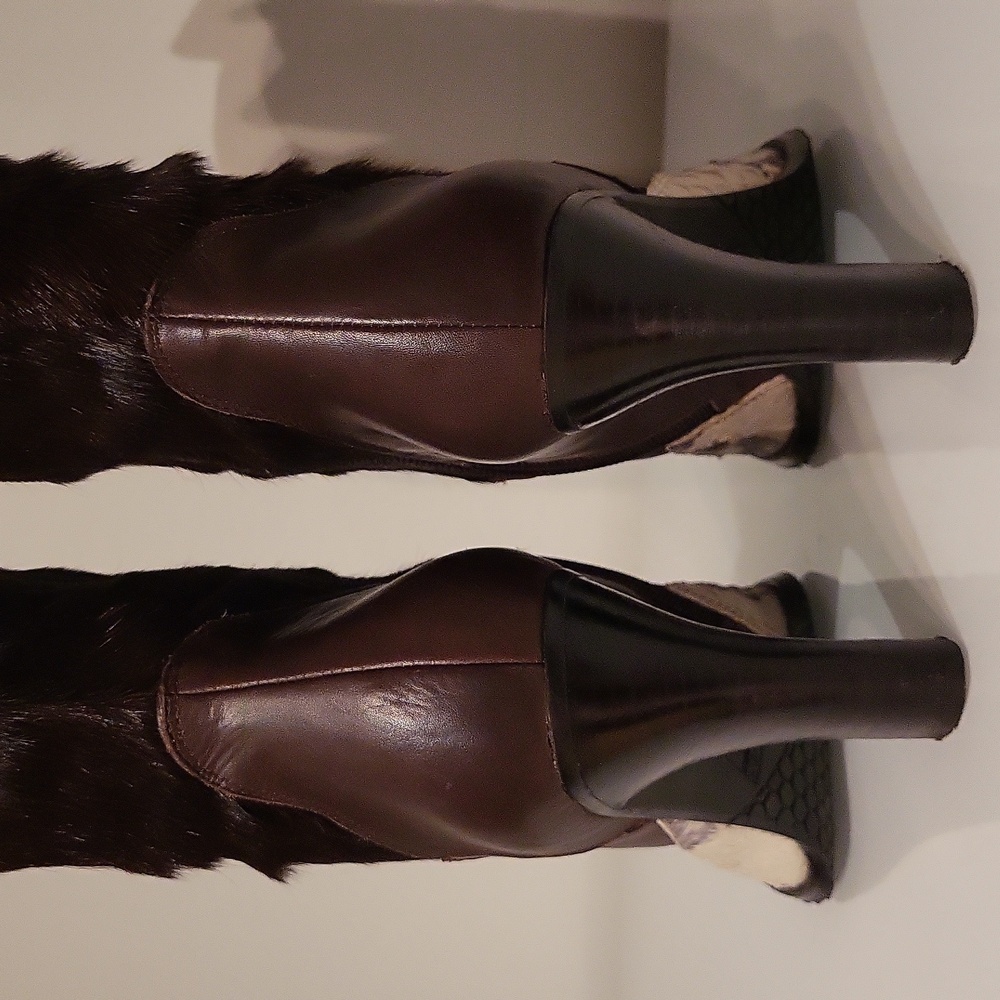 Donald J Pliner 'Angela' Cowboy Western Cowhide Leather Boots / Sz 10 / Expresso - Picture 10 of 17